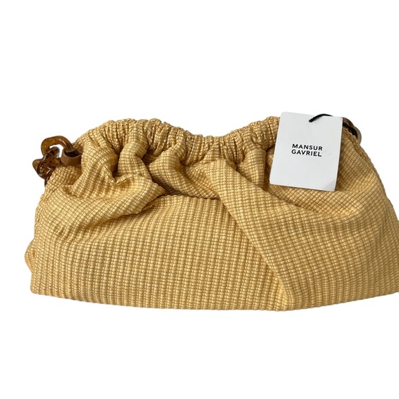 Mansur Gavriel Oversized Twist Cloud Woven Raffia Clutch Shoulder Bag Natural - Picture 10 of 15